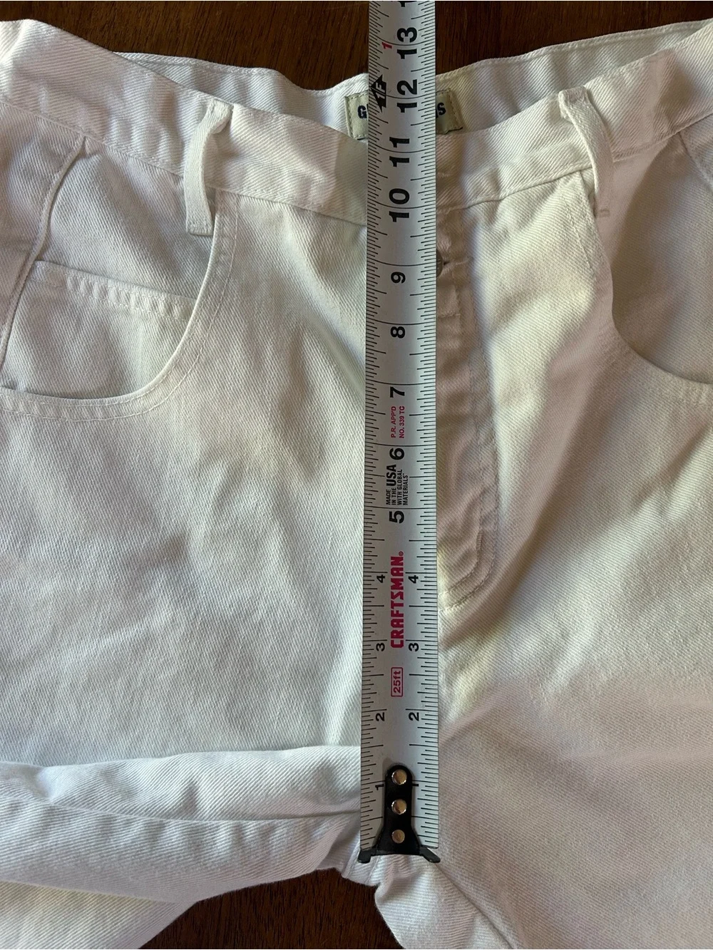 Guess Vintage 1990s White Jean Shorts Cotton Sz 30